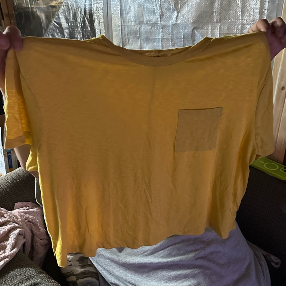Lane Bryant Sunny Yellow crop top tee